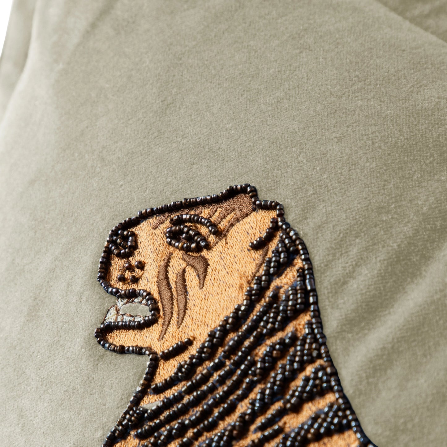Ember Embellished Tiger Pillow