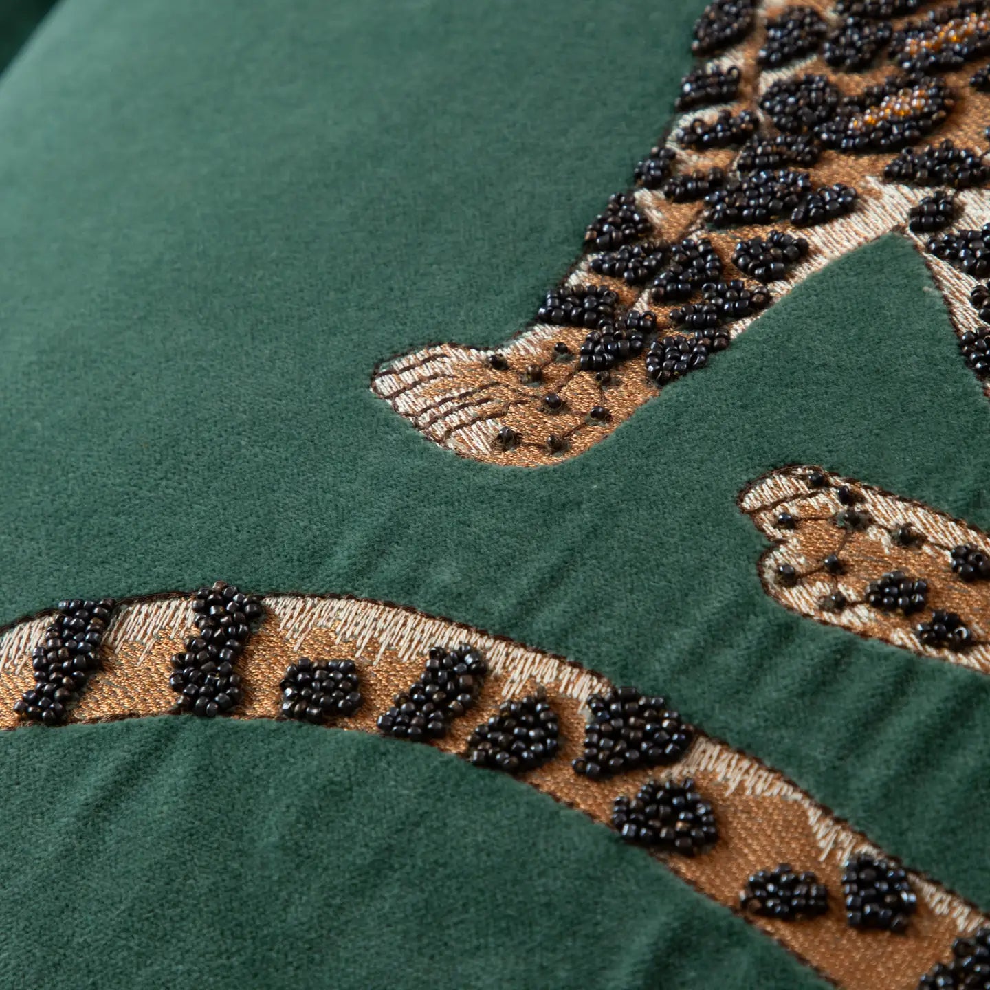 Aqua Tiger Embellished Cushion