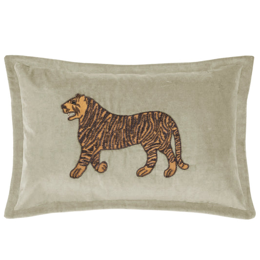 Ember Embellished Tiger Pillow