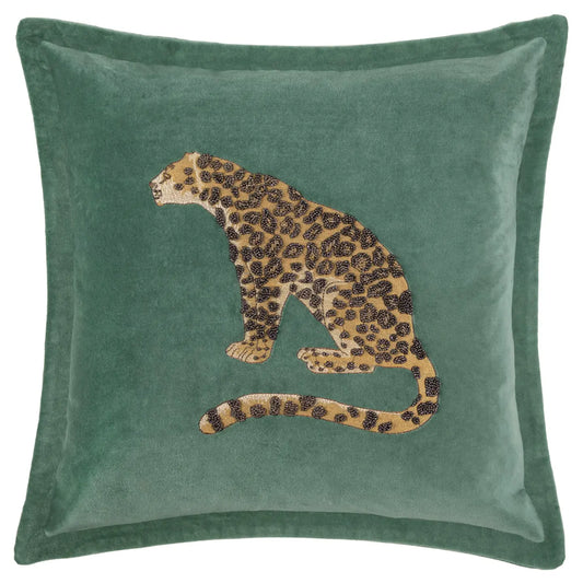 Aqua Tiger Embellished Cushion
